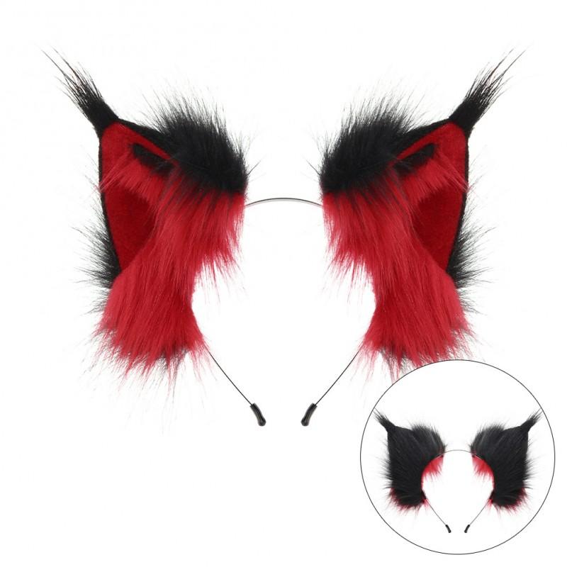 Handmade Plush Lynx Cat Ear Headband Halloween Cosplay Anime Convention Accessory Unisex