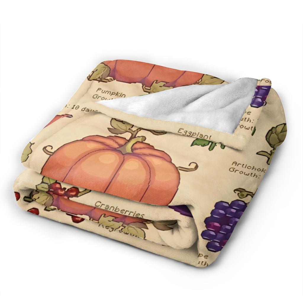 Fall in Stardew Valley Coral Fleece Plush Throw Fashion Blanket Plant Illustration for Couch Knitted Fashion Blanket Super Soft Portable Qui