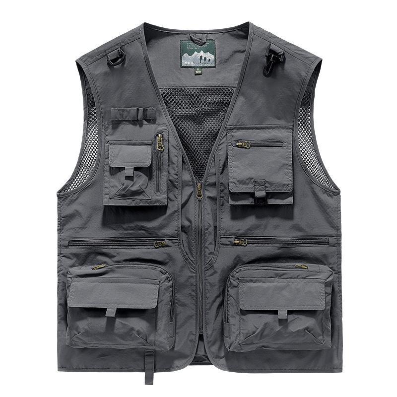 Mesh Quick-drying Vest Trendy Work Clothes Men's Casual Outdoor Multi-pocket Fishing Photography Vest Vest for Men