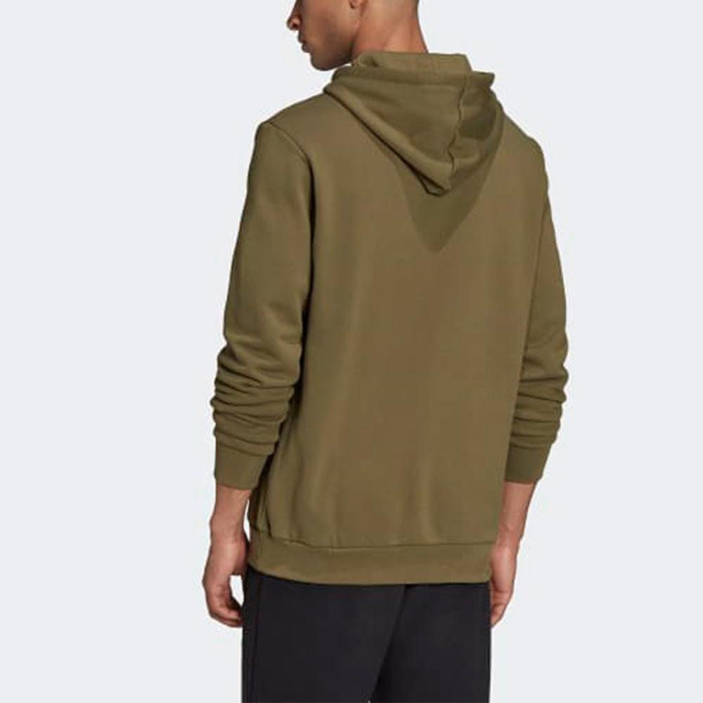 adidas Мужская толстовка с капюшоном Originals Trefoil Plain с большим логотипом оливкового цвета H13499