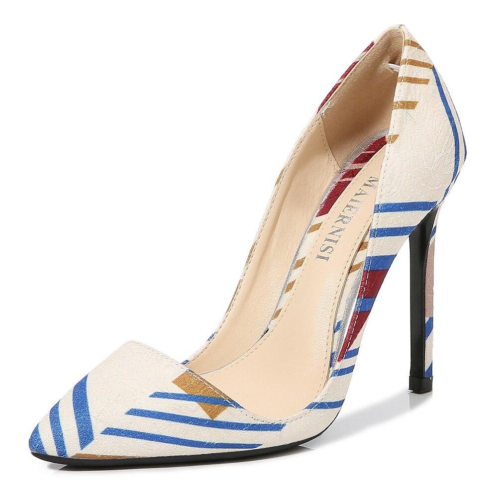 Женские туфли на шпильке с острым носком, атласные пикантные туфли с цветными блоками на каблуке 11 см WZ