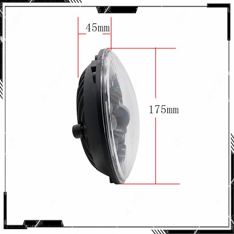 7" LED Headlight 40W for Jeep/Harley, Full Circle with Angel Daytime Running Light, High/Low Beam