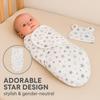1PC Baby Swaddle Set with Hat, Soft Gray, Star, Cloud & Moon Patterns for Boys and Girls, Holiday Gift