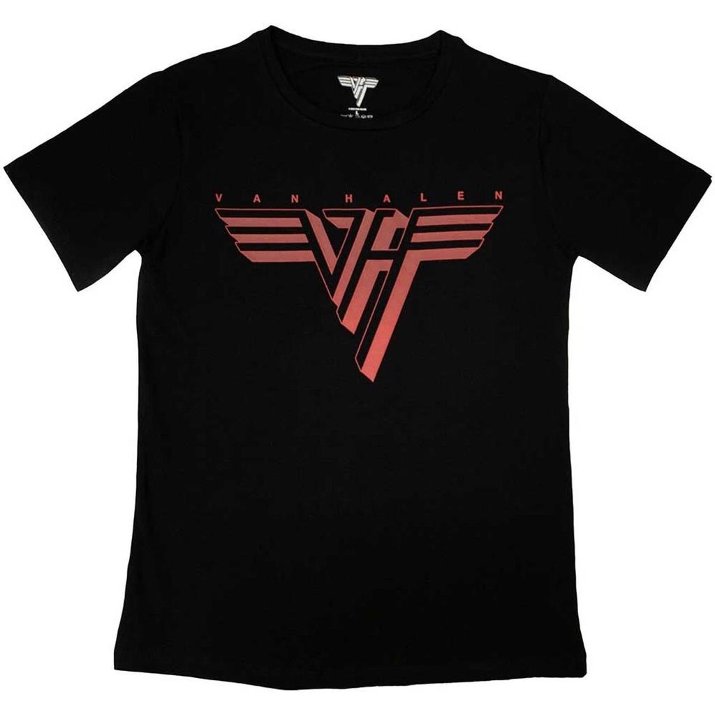 Van Halen 'Classic Red Logo' Black Women's T shirt - NEW OFFICIAL