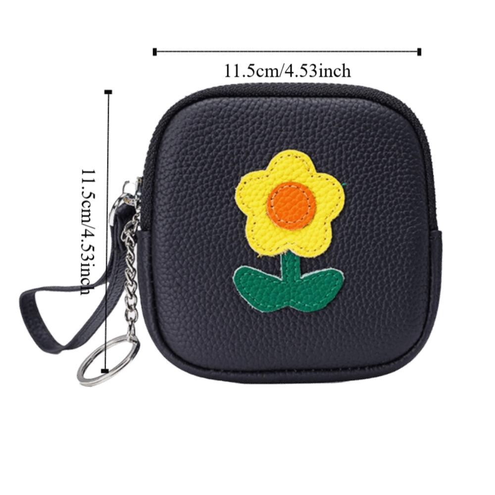 Multifunctional Mini Lipstick Bag with Keychain Earphone Storage Bag Small Flower Wallet  For Mom
