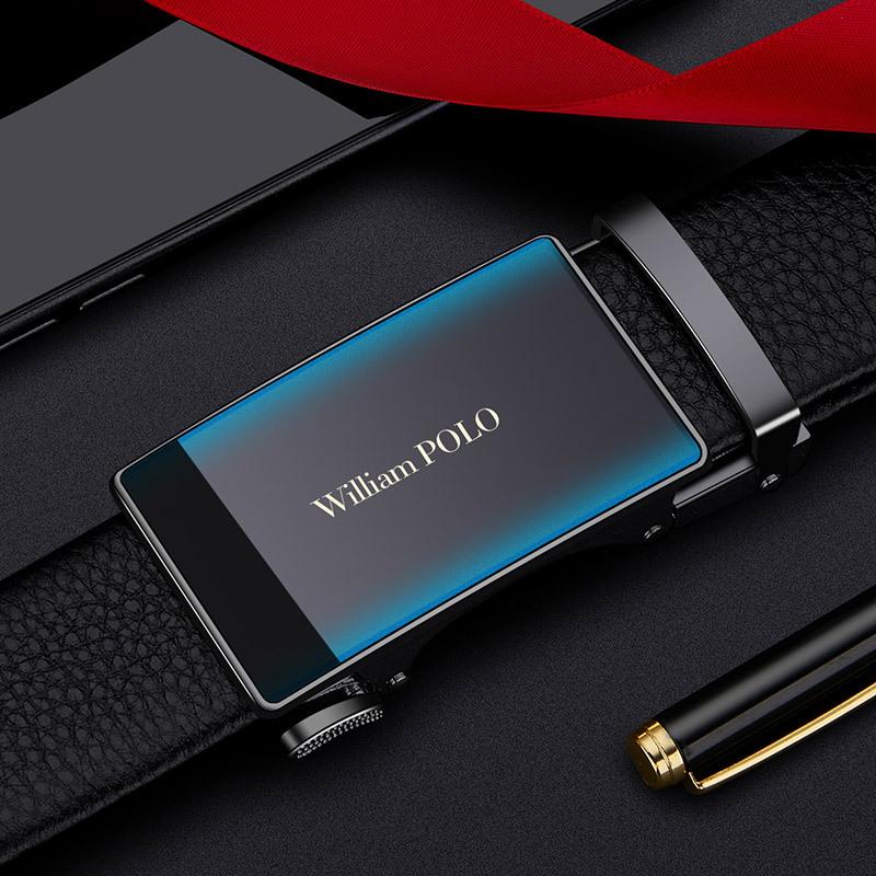 Мужской пояс из воловьей кожи Emperor, трендовый ремень с автоматической пряжкой в ​​Корейском стиле, деловой повседневный молодежный костюмный ремень