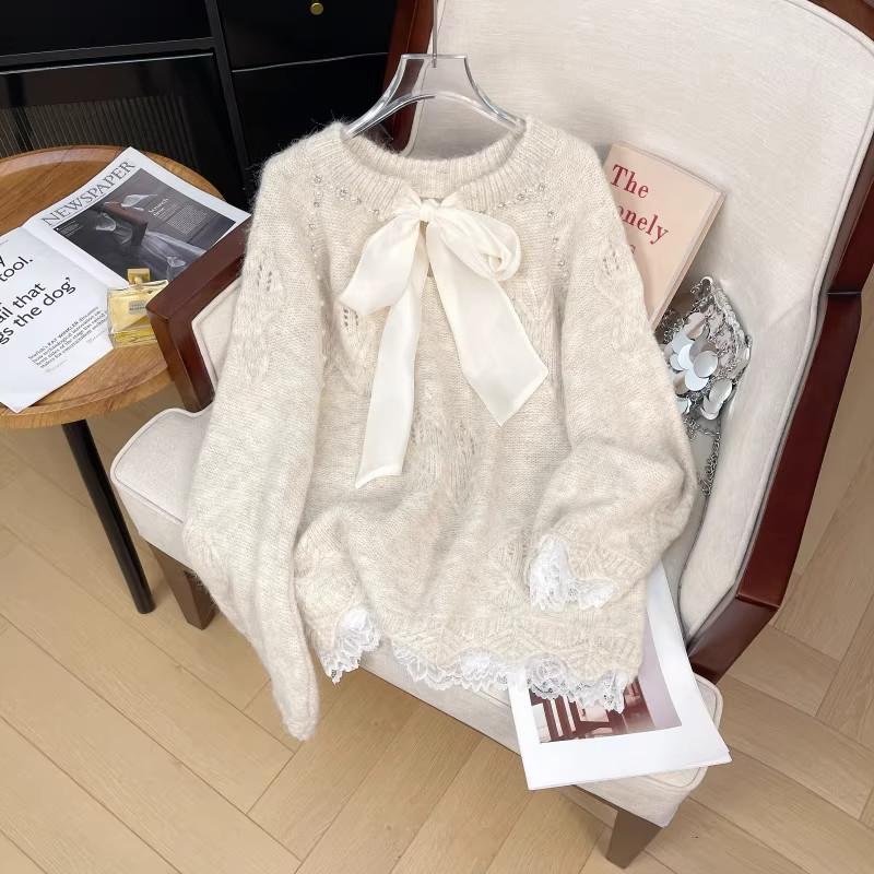 Свитер для женщин Осень Зима Утепленный Теплый Вязаный Эластичный С длинным рукавом Оверсайз Топы