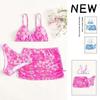 Мода для девочек 2025, купальник с принтом, набор из трех предметов - средние и большие размеры