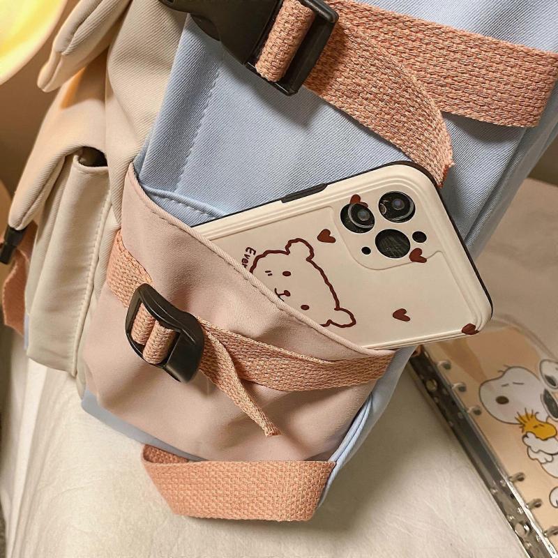 Lilo Stitch Schoolbag Print Color Contrast Backpack Fashion Boys Girls Student Kids Large Capacity Bag Christmas Gifts
