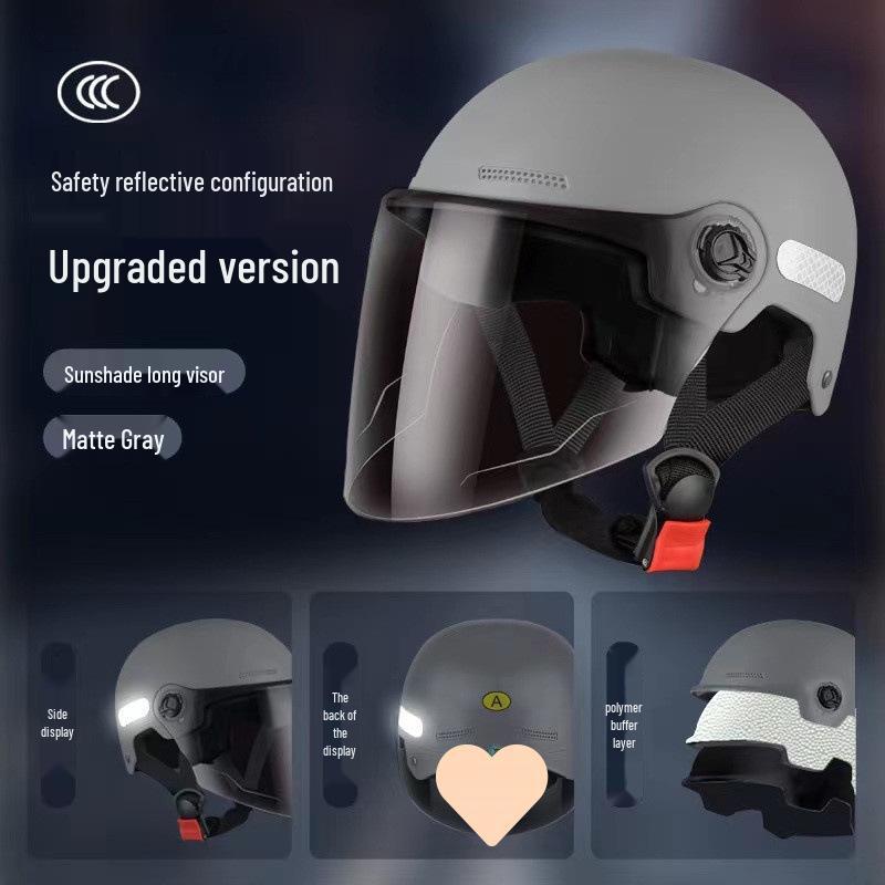 Certified Smiley Face Sun Protection Helmet for Electric Scooters and Motorcycles