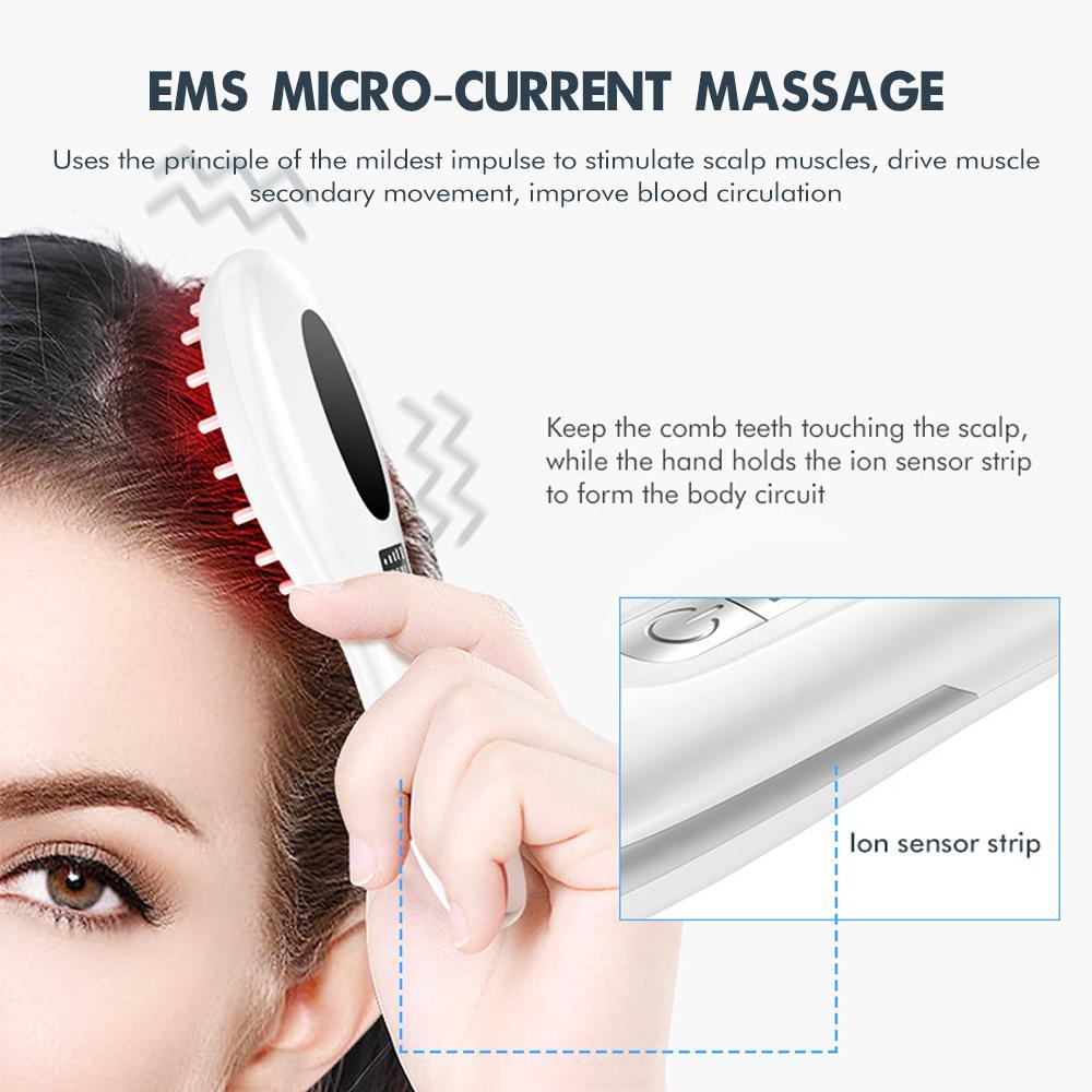 Electric EMS Micro-current Massager High Frequency Vibration Massage Comb