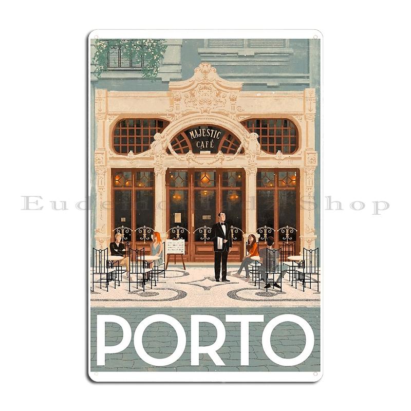 Travel Posters Porto Portugal Metal Plaque Poster Wall Decor Pub Printed Bar Wall Decor Tin Sign Poster