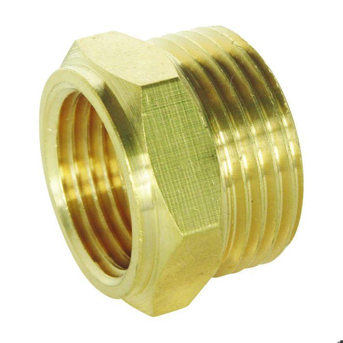 Bague réduction laiton brut 6 pans Mâle 15/21 Femelle 12/17 - Sachet de 2 pièces