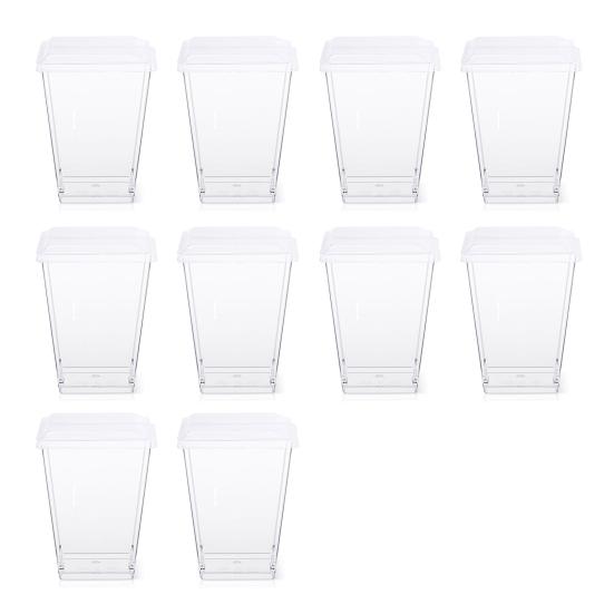 10Pcs Reusable Dessert Cups with Lids Clear Plastic Mousse Cups for Pudding Cheesecake Stackable Dessert Bowls for Parties Events