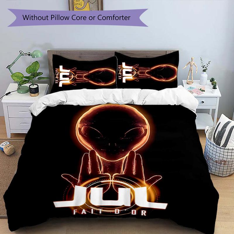 3pcs Jul rapper pattern bedding set duvet cover set includes duvet cover &pillowcases, perfect all season bedroom decoration & gift