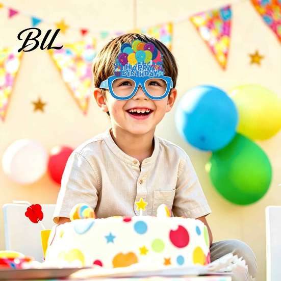 Funny Birthday Accessories for Group Photos 12PCS Party Paper Eyeglasses, Portable Vibrant Colorful Photo Booth Prop, Props Pictures Creative