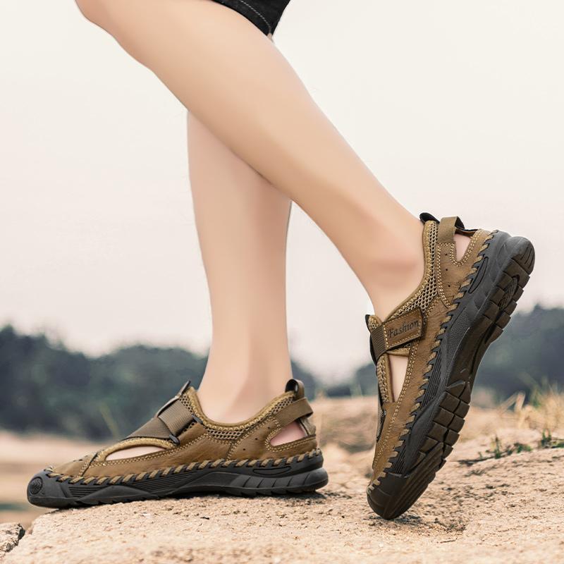 Summer Men's Casual Shoes Large Size Breathable Mesh Casual Sneakers Sandals for Men Mens Leather Sandals