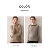 Cashmere Blend Women's Round Neck Color Block Stripe Knitwear: Loose, Elegant, Casual Autumn/Winter Pullover.