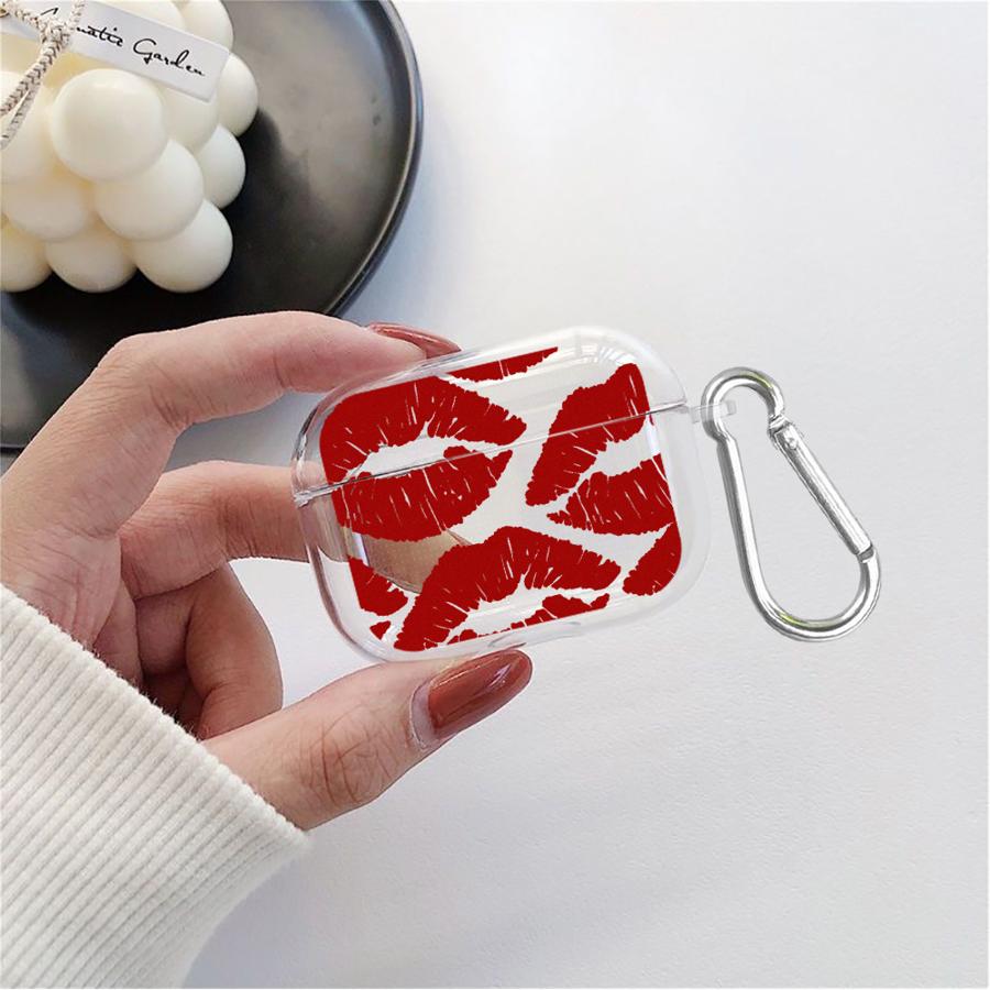 Sexy Red Lips Clear Earphone Cases Cover Case For Airpods Pro2 3 1 4 Pro3 Pro 2