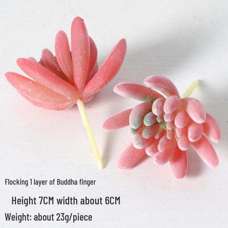 Mini Flocking Artificial Succulent Bonsai for DIY Wall Decor