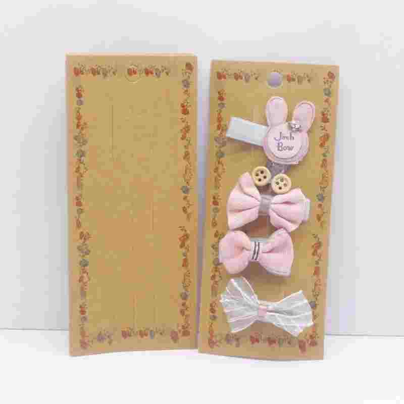 50 шт. 15,5x6,5 см белые/черные/цветные крафт-бумажные многоцветные карточки с заколками для волос