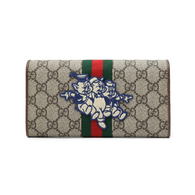GUCCI Ophidia Canvas With Leather Wallet Unisex Beige Brown 557803-9U8KT-8748