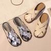Hollow-out 100 Flat-bottomed Bag Head Slippers Wear Design 2025 New Women's Retro Summer Exosensory Woven Casual Sandals