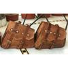 Motorcycle Saddlebag Leather Saddlebags Panniers Pouch Luggage Brown Bags 2 Pcs
