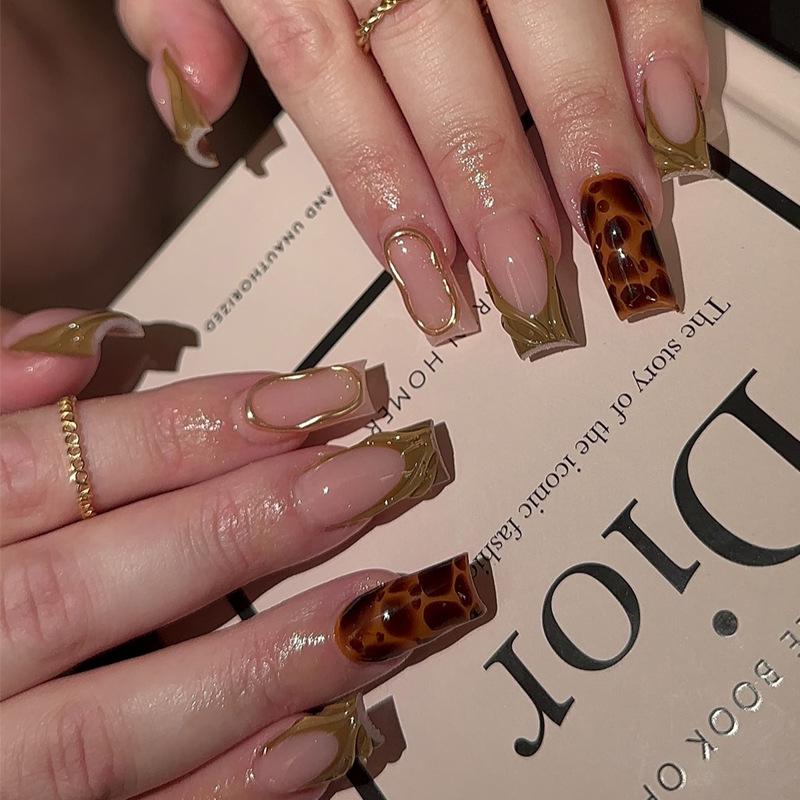 Европейские и американские градиентные персиковые балетные типсы для коротких ногтей