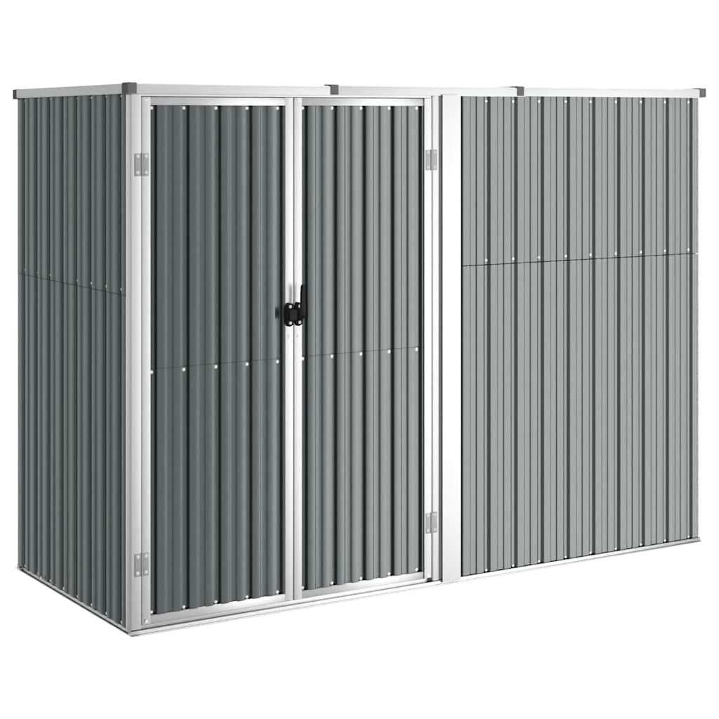 Garden Shed Gray 225x89x161 cm Galvanized Steel