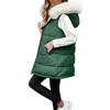 Women's Long Vest Plain Sleeveless Hood Winter Vest Outwear Jacket Lightweight Warm Coat Outerwear