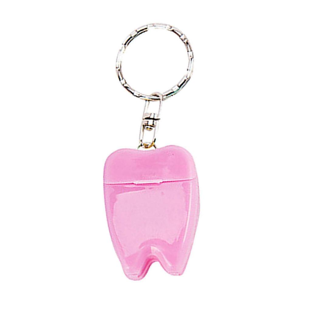 Portable Floss Keychain Tooth Floss Floss Roll Floss Threaders for Travel Pink