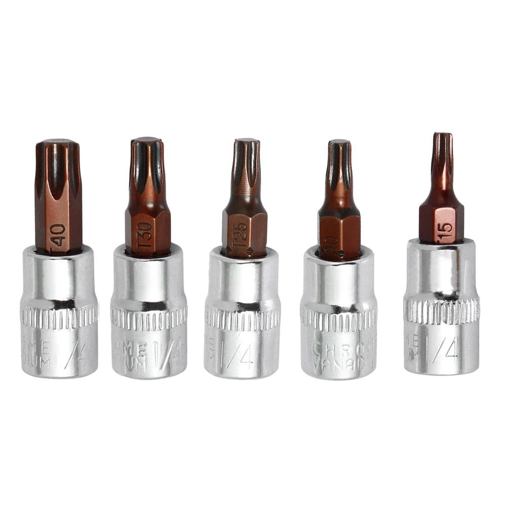 Набор бит для отвертки Torx Высокопроизводительный Привод 1/4 дюйма T15 T20 T25 T30 T40