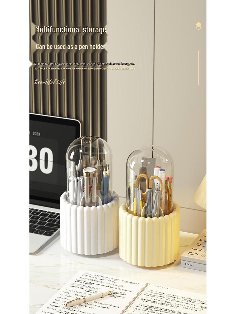 Вращающийся органайзер для кистей для макияжа и губной помады – Пыленепроницаемое хранение косметики с разделительной конструкцией