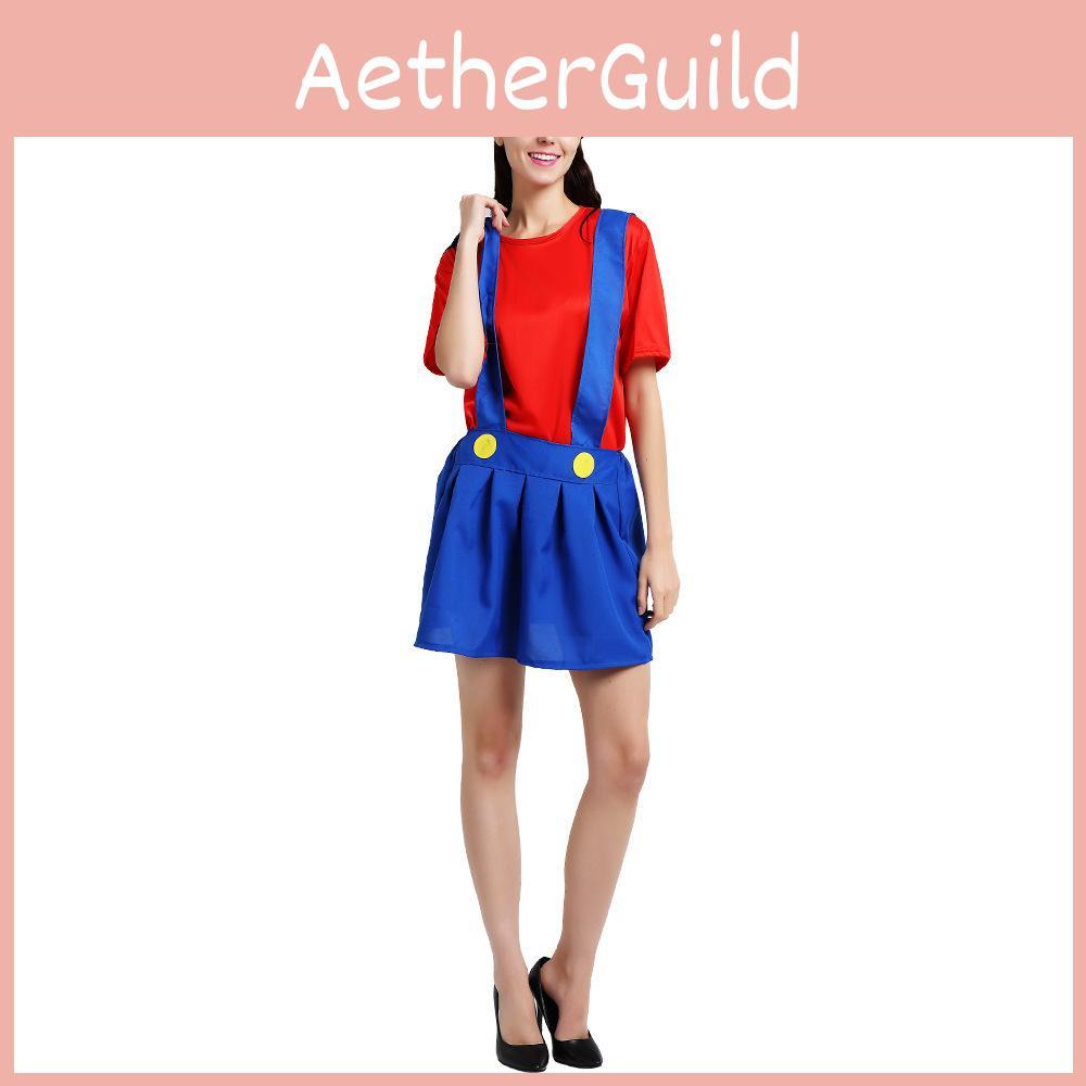 Взрослый костюм-платье Супер Марио для женщин. Идеально подходит для вечеринок на Хэллоуин и косплей-мероприятий.