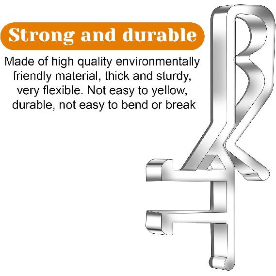 16 Pcs Hidden Channel Valance Clips, 1-7/8inch Clear Blinds Clips for Valance, Blind Valances Clip Replacement for Faux and Real Wood Window Blinds