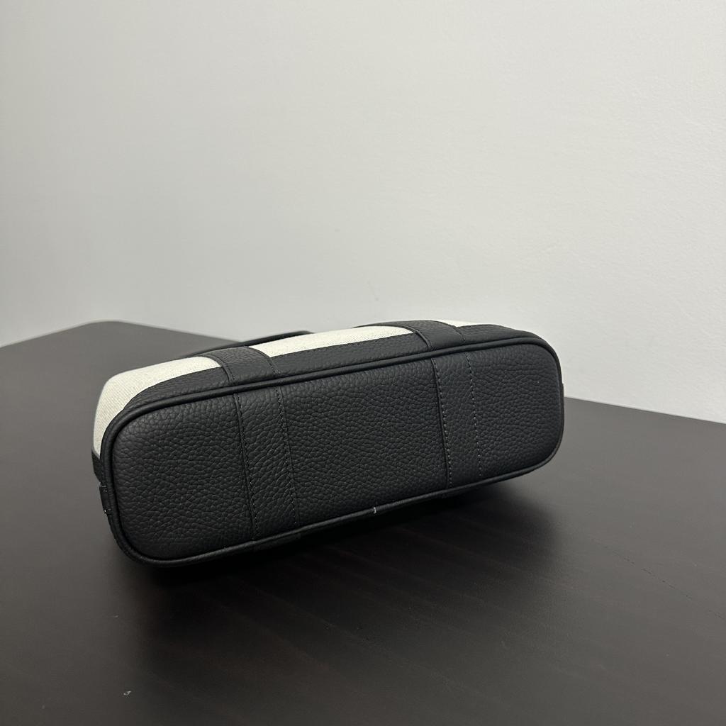 Vertical Canvas with First-layer Cowhide Garden Bag 36 Handbag Fashionable and Casual Lightweight Tote Bag Large-capacity Women's Bag