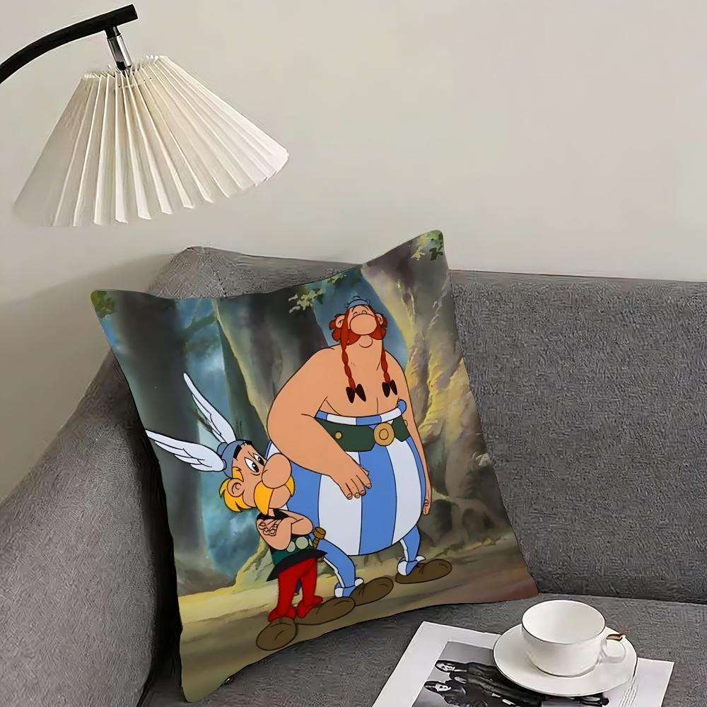 AAsterix And Obelix Cartoon Cushion Cover Pillowcase Ultra Soft Skin Friendly Fabric Cloud Like Comfort Concealed Zipper