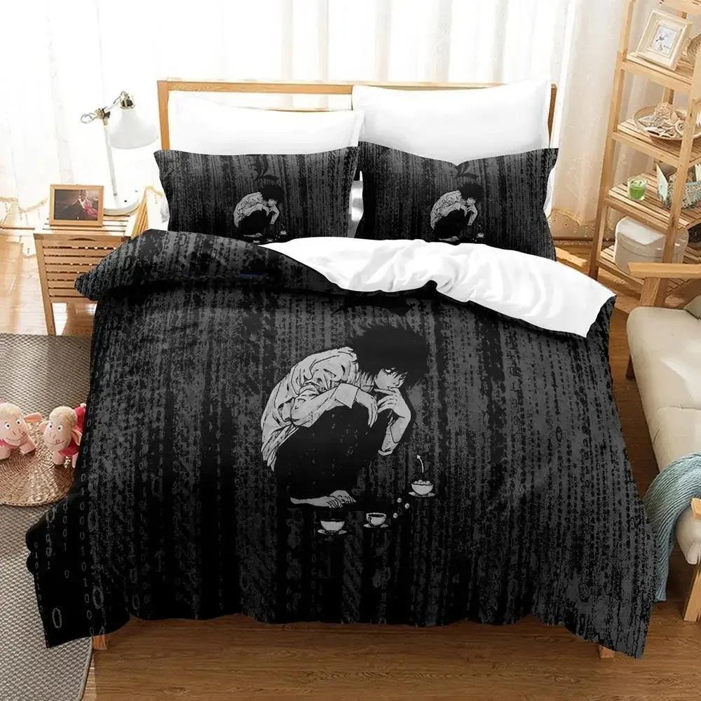 Новый комплект постельного белья Death Note Single Twin Full Queen King Size Bed Set Adult Kids Bedroom Duvet Cover Sets 3D Anime Bed Sheet Set