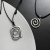 Spiral Vortex Pendant Necklaces Unisex Hand-Woven Leather Rope Necklace Boho Vintage Accessories Stylish Couple Jewelry