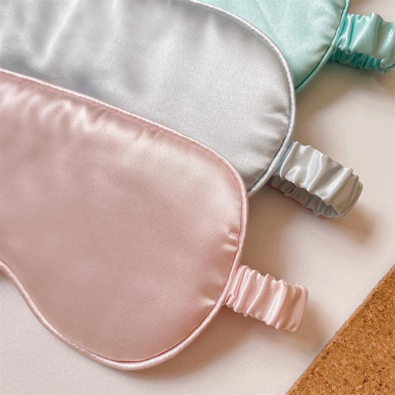 Двусторонняя маска для глаз из искусственного шелка с эластичной лентой - Маска для сна и защиты глаз в путешествиях с напечатанным логотипом