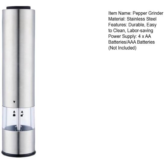 Электрическая мельница для перца, мельница для перца из нержавеющей стали, прочная, простая в очистке, экономичная мельница для специй для дома