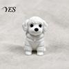 Small Dog Figurine 3D Printed Sitting Figurine, Mini White Statue for Desk Retro Ornament Decor, Modern Animal Shape Home Office Bookshelf Minimalist