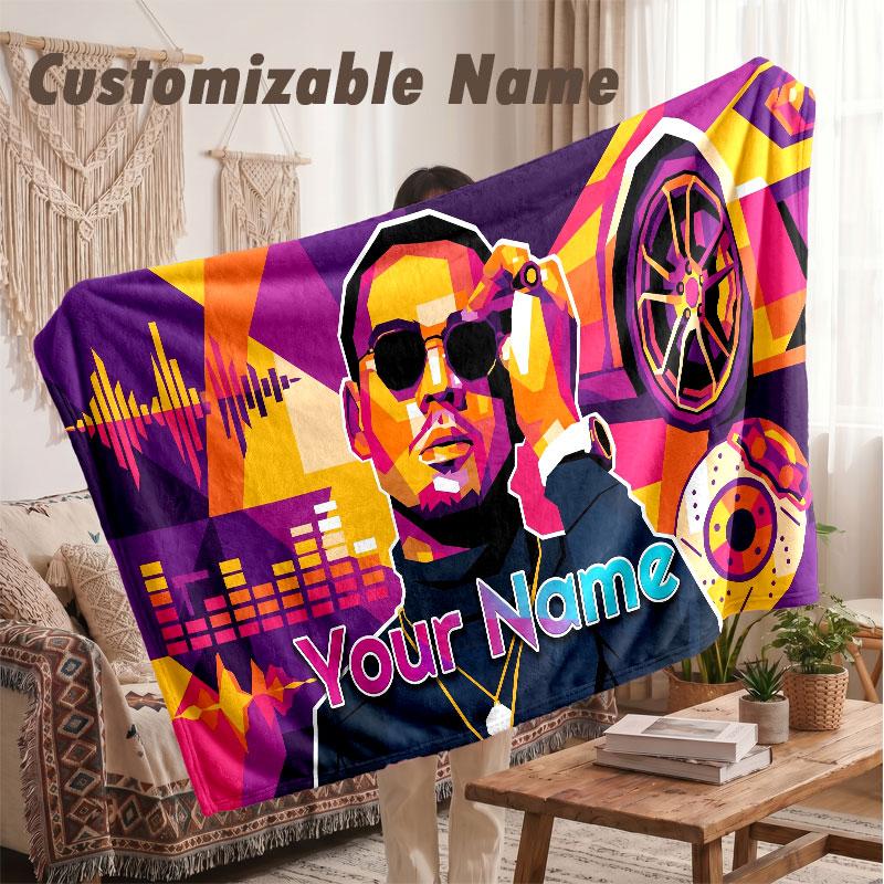 Custom Name Flannel Blanket,Apache 207 Lightweight Warm Bed Blanket For Couch & Holiday Gift
