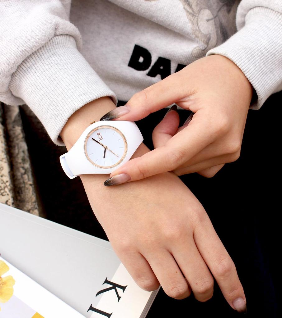 Authorized Distributor Ice Watch Watch 024522 White Rose Gold Small Plus 37mm 3 Hands [Ice-watch] Women's [ICE Glam]