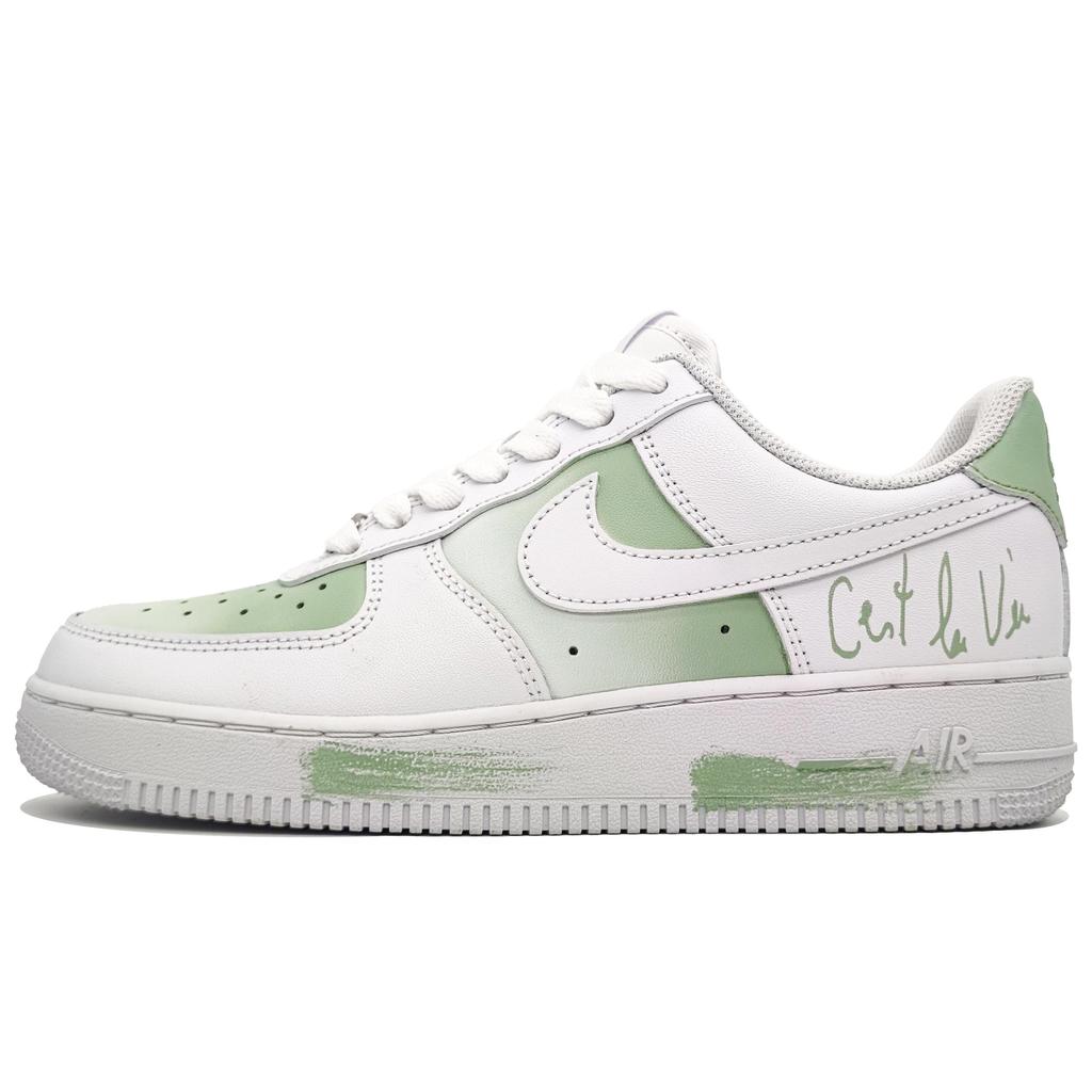 Nike Nike Air Force 1 Нескользящие Устойчивые к истиранию Низкие Скейтбордические Кроссовки Унисекс Мятно-зеленые CW2288-111(Команда400-)