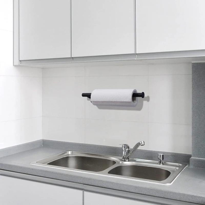 1 шт. самоклеящаяся настенная стойка для бумажных салфеток без сверления, подходит для кухни, ванной комнаты, под шкаф, под раковину, для хранения пищевой пленки
