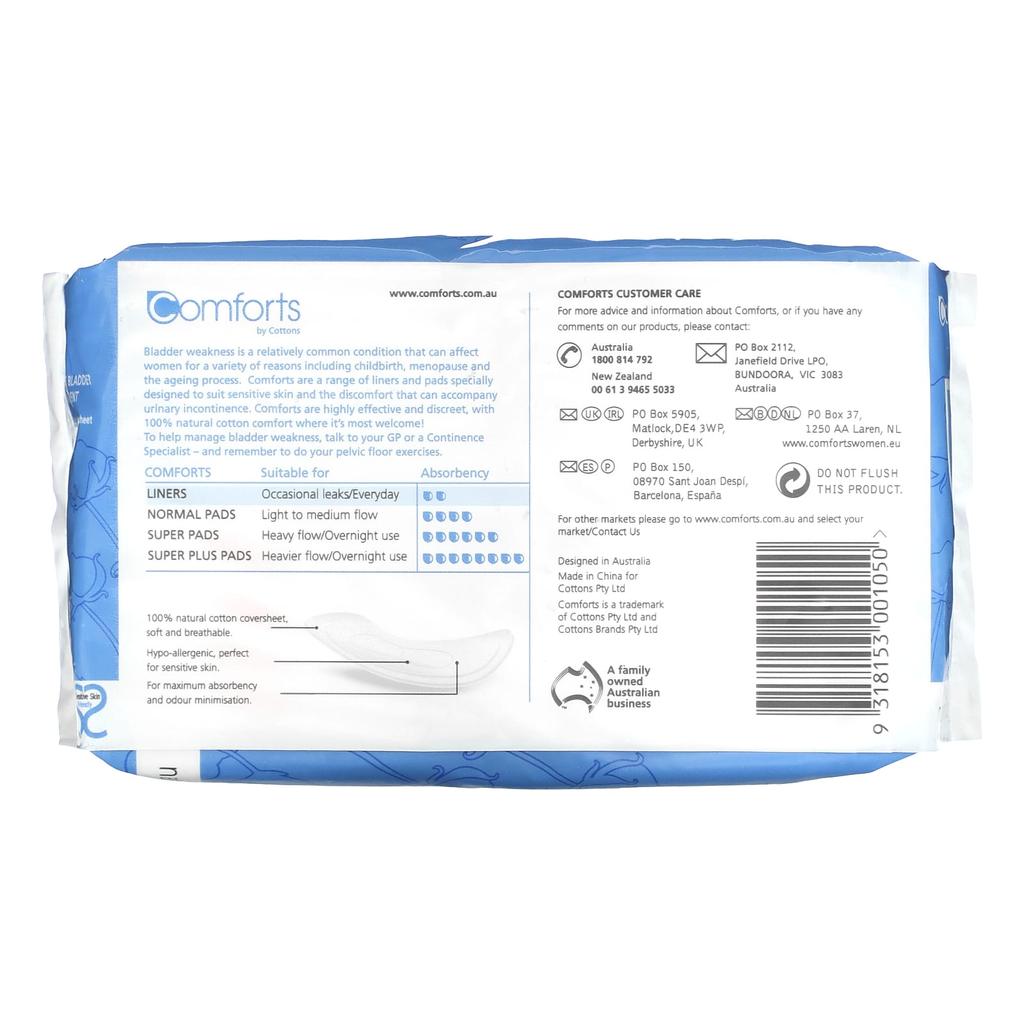 Natural Cotton Comfort Liner, 30 Pieces