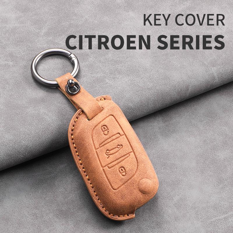For Citroen C2 C3 C4 C5 C6 C8 DS4 for Peugeot 107 207 306 307 407 308 607 New Sheepskin Car Flip Key Case Cover Shell Fob