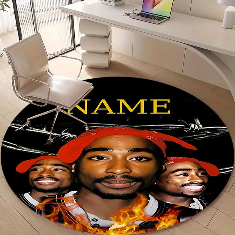 Personalized Rapper Round Chair Office Rug - Perfect for Mat, Office Chair & More - Ideal Gift for Birthdays and Holidays